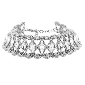 New Shiny Rhombus Crystal Bracelet Bangle for Women -  Popular Hollow Jewellery Rhinestone Bracelet